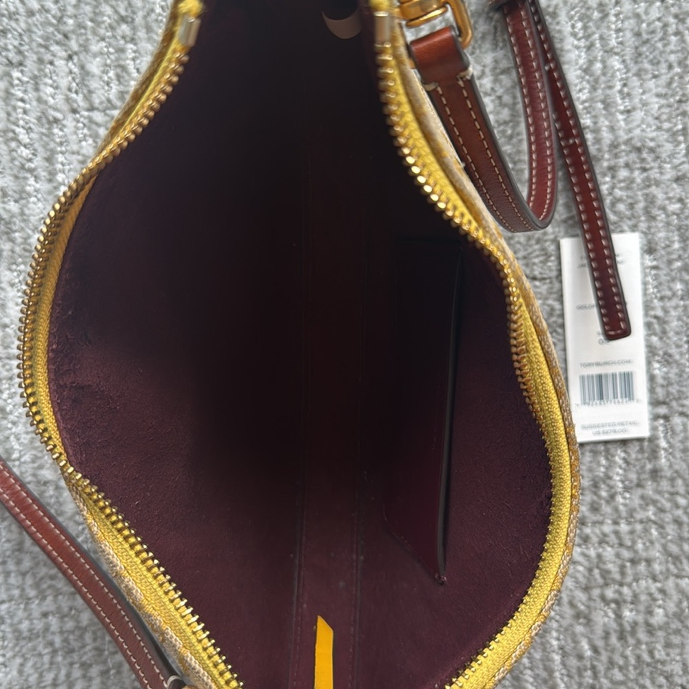 Tory Burch T Monogram Jaquard Mini Hobo goldfinch yellow - Picture 8 of 9